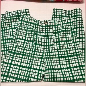 Anthropologie Maeve pants The Colette green printed size 31 (12) ankle